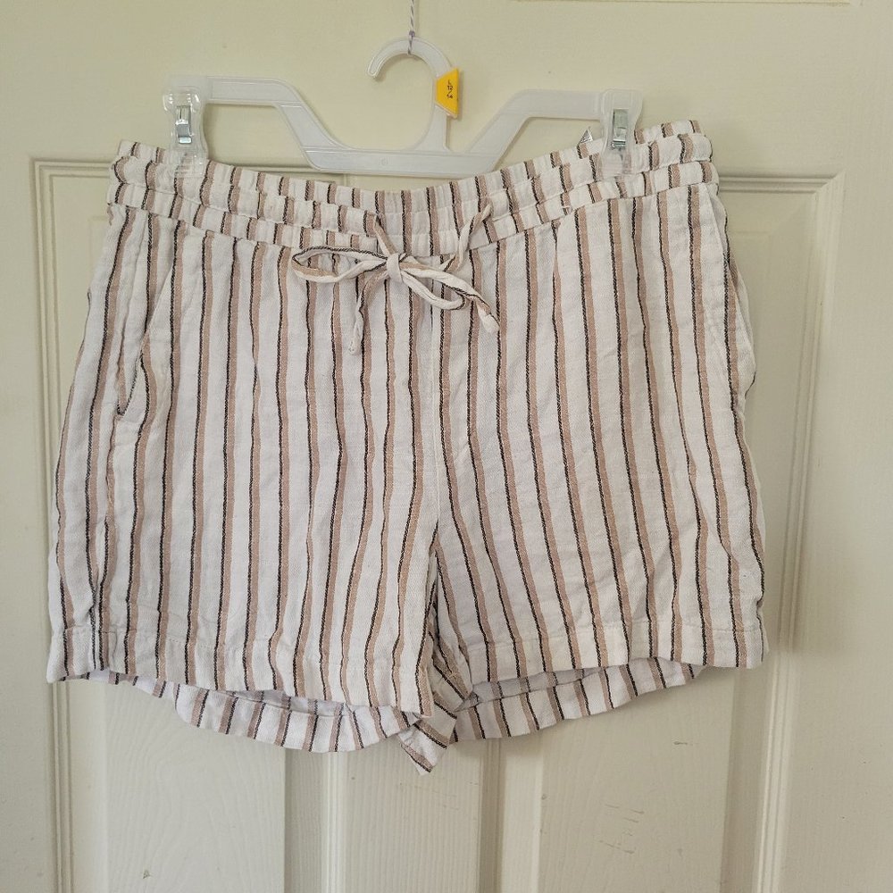 Striped Summer Drawstring Shorts M